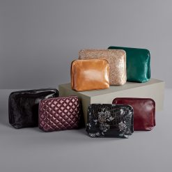 Alternative view of Beauty Large Cosmetic Pouch In Polished Leather - Black