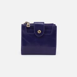 Dunn Mini Wallet in Polished Leather - Winter Violet