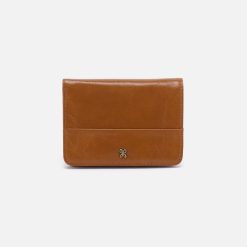Jill Bifold Wallet in Polished Leather - Truffle