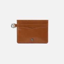 Charmed Card Case in Polished Leather - Truffle