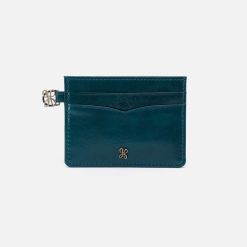 Charmed Card Case in Polished Leather - Wild Bluegrass