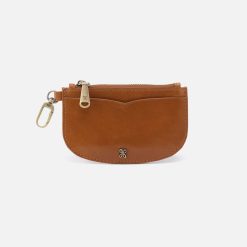 Luna Card Pouch in Polished Leather - Truffle