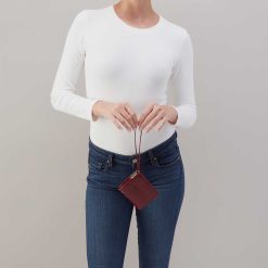 Alternative view of Coin Wristlet Wallet in Aniline Gloss Leather - Garnet Gloss