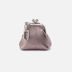 Run Frame Pouch in Metallic Leather - Pewter Spur