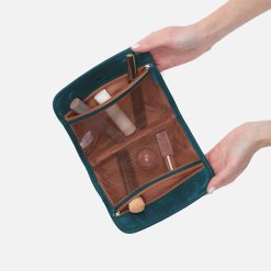 Alternative view of Beauty Cosmetic Pouch in Polished Leather - Wild Bluegrass