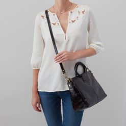 Alternative view of Sheila Medium Satchel in Polished Leather - Natural