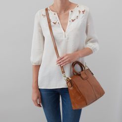 Alternative view of Sheila Medium Satchel in Polished Leather - Truffle