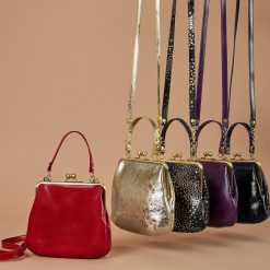 Alternative view of Alba Crossbody in Polished Leather - Black