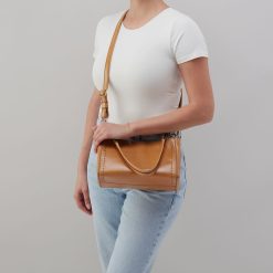 Alternative view of Seneca Shoulder Crossbody In Polished Leather - Natural