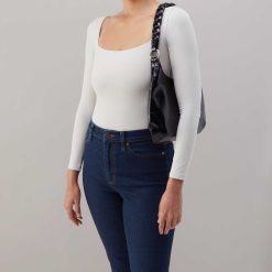 Alternative view of Madison Shoulder in Polished Leather - Black